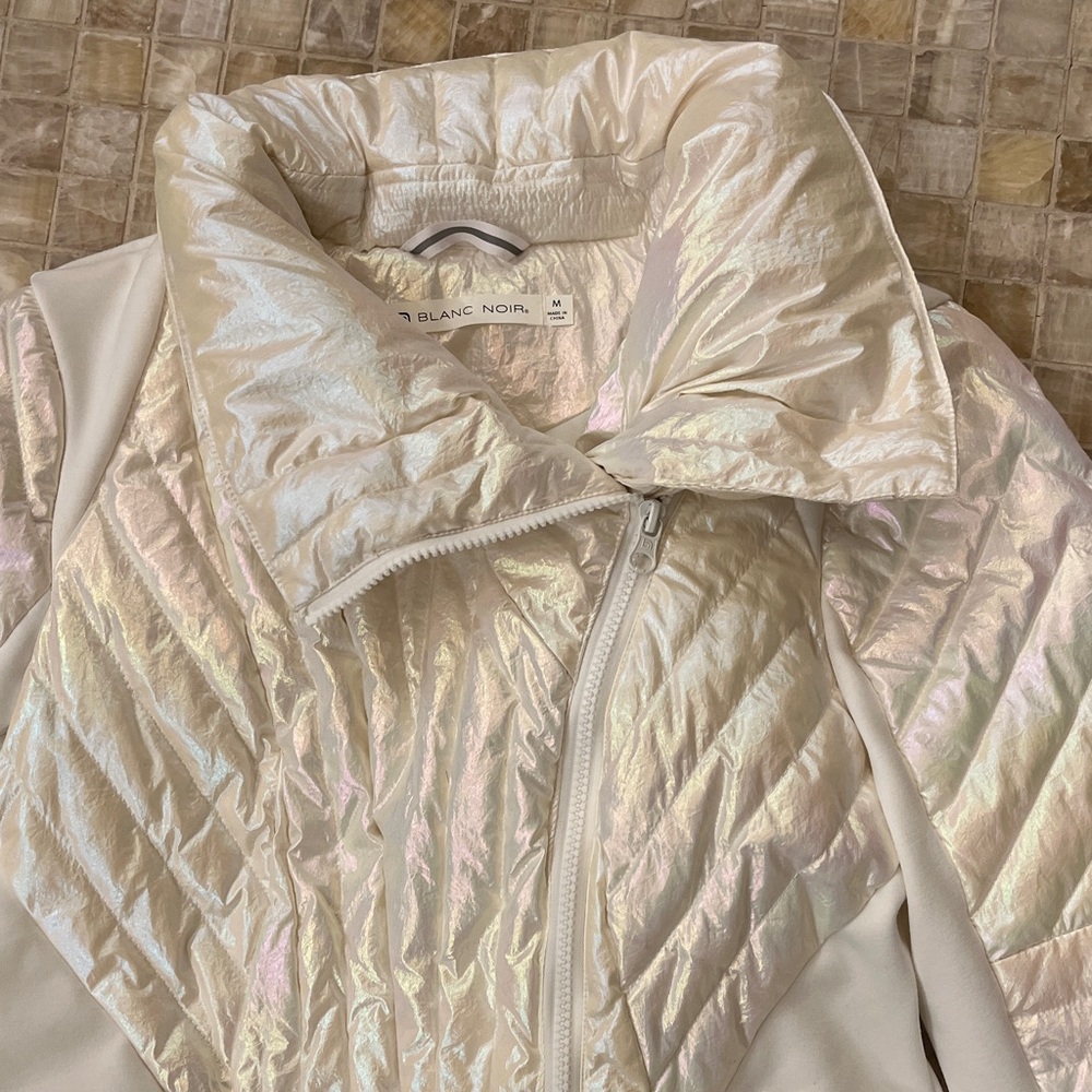 Blanc Noir Holographic Motor Panel Puffer Jacket -NWT - Picture 9 of 12